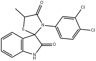 3'-(3,4-dichlorophenyl)-5'-methyl-1,3-dihydrospiro(2H-indole-3,2'-1,3-thiazolidine)-2,4'-dione Struktur