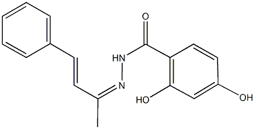 2,4-dihydroxy-N'-(1-methyl-3-phenyl-2-propenylidene)benzohydrazide Struktur