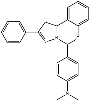 N,N-dimethyl-N-[4-(2-phenyl-1,10b-dihydropyrazolo[1,5-c][1,3]benzoxazin-5-yl)phenyl]amine Struktur