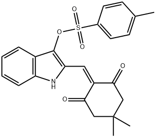 2-[(4,4-dimethyl-2,6-dioxocyclohexylidene)methyl]-1H-indol-3-yl 4-methylbenzenesulfonate Struktur