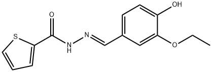 N'-(3-ethoxy-4-hydroxybenzylidene)-2-thiophenecarbohydrazide Struktur