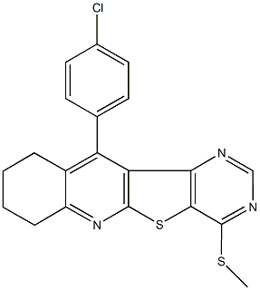 11-(4-chlorophenyl)-7,8,9,10-tetrahydropyrimido[4',5':4,5]thieno[2,3-b]quinolin-4-yl methyl sulfide Struktur