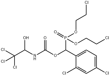 bis(2-chloroethyl) (2,4-dichlorophenyl)({[(2,2,2-trichloro-1-hydroxyethyl)amino]carbonyl}oxy)methylphosphonate Struktur