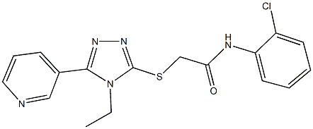 N-(2-chlorophenyl)-2-[(4-ethyl-5-pyridin-3-yl-4H-1,2,4-triazol-3-yl)sulfanyl]acetamide Struktur