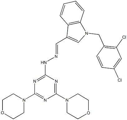 1-(2,4-dichlorobenzyl)-1H-indole-3-carbaldehyde [4,6-di(4-morpholinyl)-1,3,5-triazin-2-yl]hydrazone Struktur