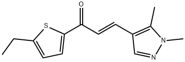 3-(1,5-dimethyl-1H-pyrazol-4-yl)-1-(5-ethyl-2-thienyl)-2-propen-1-one Struktur