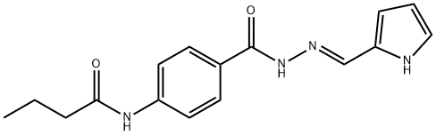 N-(4-{[2-(1H-pyrrol-2-ylmethylene)hydrazino]carbonyl}phenyl)butanamide Struktur