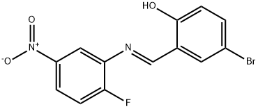 4-bromo-2-[({2-fluoro-5-nitrophenyl}imino)methyl]phenol Struktur