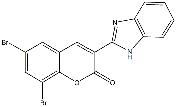 3-(1H-benzimidazol-2-yl)-6,8-dibromo-2H-chromen-2-one Struktur