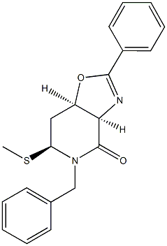 5-benzyl-6-(methylsulfanyl)-2-phenyl-5,6,7,7a-tetrahydro[1,3]oxazolo[4,5-c]pyridin-4(3aH)-one Struktur