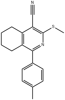 1-(4-methylphenyl)-3-(methylsulfanyl)-5,6,7,8-tetrahydro-4-isoquinolinecarbonitrile Struktur