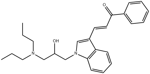 3-{1-[3-(dipropylamino)-2-hydroxypropyl]-1H-indol-3-yl}-1-phenyl-2-propen-1-one Struktur