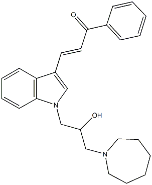 3-{1-[3-(1-azepanyl)-2-hydroxypropyl]-1H-indol-3-yl}-1-phenyl-2-propen-1-one Struktur