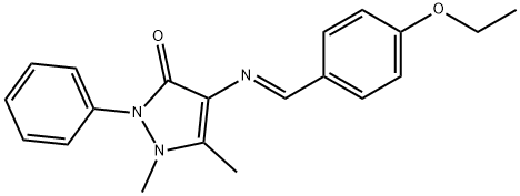 4-[(4-ethoxybenzylidene)amino]-1,5-dimethyl-2-phenyl-1,2-dihydro-3H-pyrazol-3-one Struktur