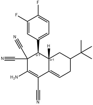 2-amino-6-tert-butyl-4-(3,4-difluorophenyl)-4a,5,6,7-tetrahydro-1,3,3(4H)-naphthalenetricarbonitrile Struktur