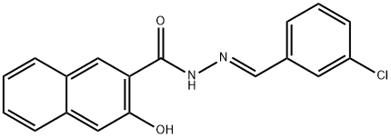 N'-(3-chlorobenzylidene)-3-hydroxy-2-naphthohydrazide Struktur