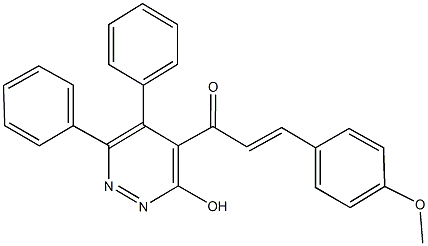 1-(3-hydroxy-5,6-diphenyl-4-pyridazinyl)-3-(4-methoxyphenyl)-2-propen-1-one Struktur