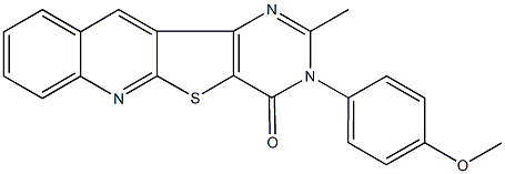 3-(4-methoxyphenyl)-2-methylpyrimido[4',5':4,5]thieno[2,3-b]quinolin-4(3H)-one Struktur