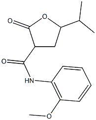 5-isopropyl-N-(2-methoxyphenyl)-2-oxotetrahydro-3-furancarboxamide Struktur