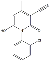 1-(2-chlorophenyl)-6-hydroxy-4-methyl-2-oxo-1,2-dihydropyridine-3-carbonitrile Struktur