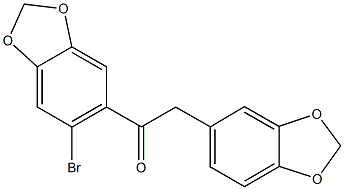 2-(1,3-benzodioxol-5-yl)-1-(6-bromo-1,3-benzodioxol-5-yl)ethanone Struktur