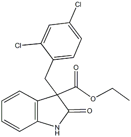 ethyl 3-(2,4-dichlorobenzyl)-2-oxo-3-indolinecarboxylate Struktur