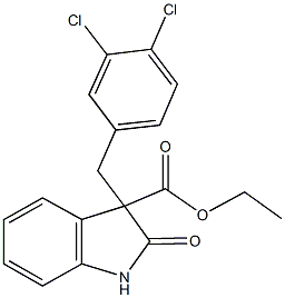 ethyl 3-(3,4-dichlorobenzyl)-2-oxo-3-indolinecarboxylate Struktur