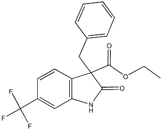 ethyl 3-benzyl-2-oxo-6-(trifluoromethyl)-3-indolinecarboxylate Struktur