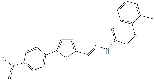 N'-[(5-{4-nitrophenyl}-2-furyl)methylene]-2-(2-methylphenoxy)acetohydrazide Struktur