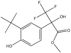 methyl 2-(3-tert-butyl-4-hydroxyphenyl)-3,3,3-trifluoro-2-hydroxypropanoate Struktur