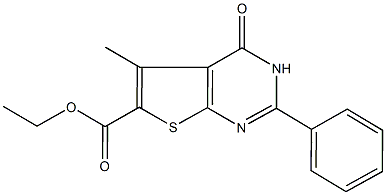 ethyl 5-methyl-4-oxo-2-phenyl-3,4-dihydrothieno[2,3-d]pyrimidine-6-carboxylate Struktur