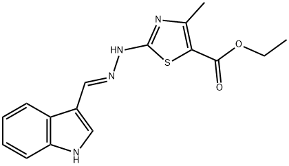 ethyl 2-[2-(1H-indol-3-ylmethylene)hydrazino]-4-methyl-1,3-thiazole-5-carboxylate Struktur