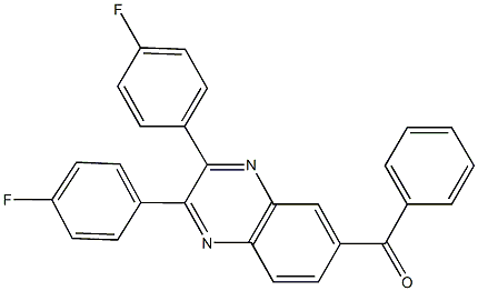 [2,3-bis(4-fluorophenyl)-6-quinoxalinyl](phenyl)methanone Struktur