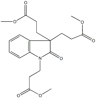 methyl 3-[1,3-bis(3-methoxy-3-oxopropyl)-2-oxo-2,3-dihydro-1H-indol-3-yl]propanoate Struktur