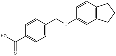 4-[(2,3-dihydro-1H-inden-5-yloxy)methyl]benzoic acid Struktur