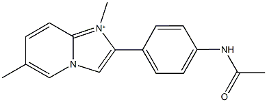 2-[4-(acetylamino)phenyl]-1,6-dimethylimidazo[1,2-a]pyridin-1-ium Struktur