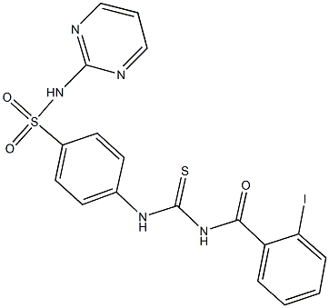 4-({[(2-iodobenzoyl)amino]carbothioyl}amino)-N-(2-pyrimidinyl)benzenesulfonamide Struktur