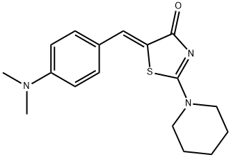 5-[4-(dimethylamino)benzylidene]-2-(1-piperidinyl)-1,3-thiazol-4(5H)-one Struktur