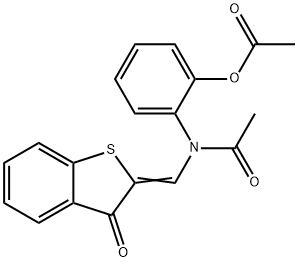 2-{acetyl[(3-oxo-1-benzothien-2(3H)-ylidene)methyl]amino}phenyl acetate Struktur