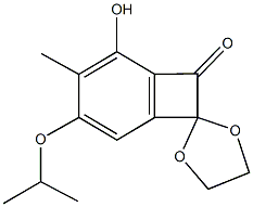 1-hydroxy-3-isopropoxy-2-methyl-spiro(benzo[b]cylobutane-5,2'-[1,3]dioxolane)-6-one Struktur