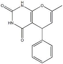 7-methyl-5-phenyl-1,5-dihydro-2H-pyrano[2,3-d]pyrimidine-2,4(3H)-dione Struktur