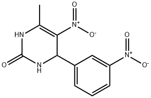 5-nitro-4-{3-nitrophenyl}-6-methyl-3,4-dihydro-2(1H)-pyrimidinone Struktur