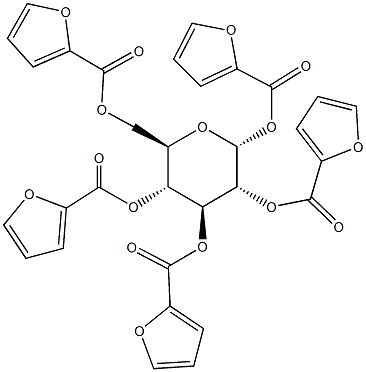 1,2,3,4,6-penta-O-(2-furoyl)hexopyranose Struktur