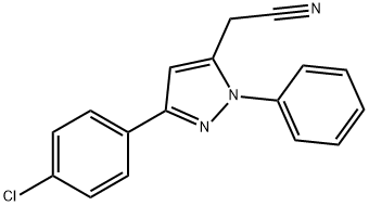 [3-(4-chlorophenyl)-1-phenyl-1H-pyrazol-5-yl]acetonitrile Struktur