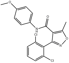 3-(2,6-dichlorophenyl)-N-(4-methoxyphenyl)-5-methylisoxazole-4-carboxamide Struktur