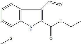 ethyl 3-formyl-7-(methylsulfanyl)-1H-indole-2-carboxylate Struktur