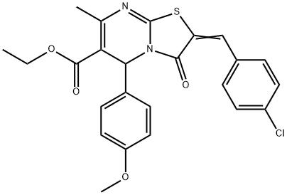 ethyl 2-(4-chlorobenzylidene)-5-(4-methoxyphenyl)-7-methyl-3-oxo-2,3-dihydro-5H-[1,3]thiazolo[3,2-a]pyrimidine-6-carboxylate Struktur