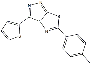 6-(4-methylphenyl)-3-(2-thienyl)[1,2,4]triazolo[3,4-b][1,3,4]thiadiazole Struktur