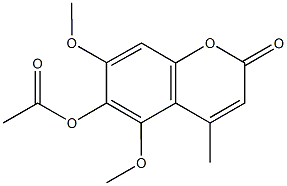 5,7-dimethoxy-4-methyl-2-oxo-2H-chromen-6-yl acetate Struktur