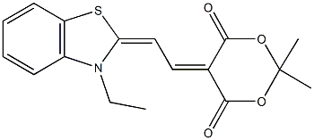 5-[2-(3-ethyl-1,3-benzothiazol-2(3H)-ylidene)ethylidene]-2,2-dimethyl-1,3-dioxane-4,6-dione Struktur